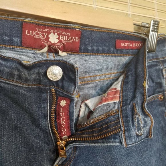 LUCKY BRAND SOFIA BOOT WOMEN DENIM BLUE JEANS 6/28 - Picture 3 of 10